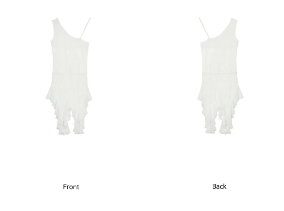 LARTIGENT | Striped Flower Pattern Lace-up Sleeveless Street Style