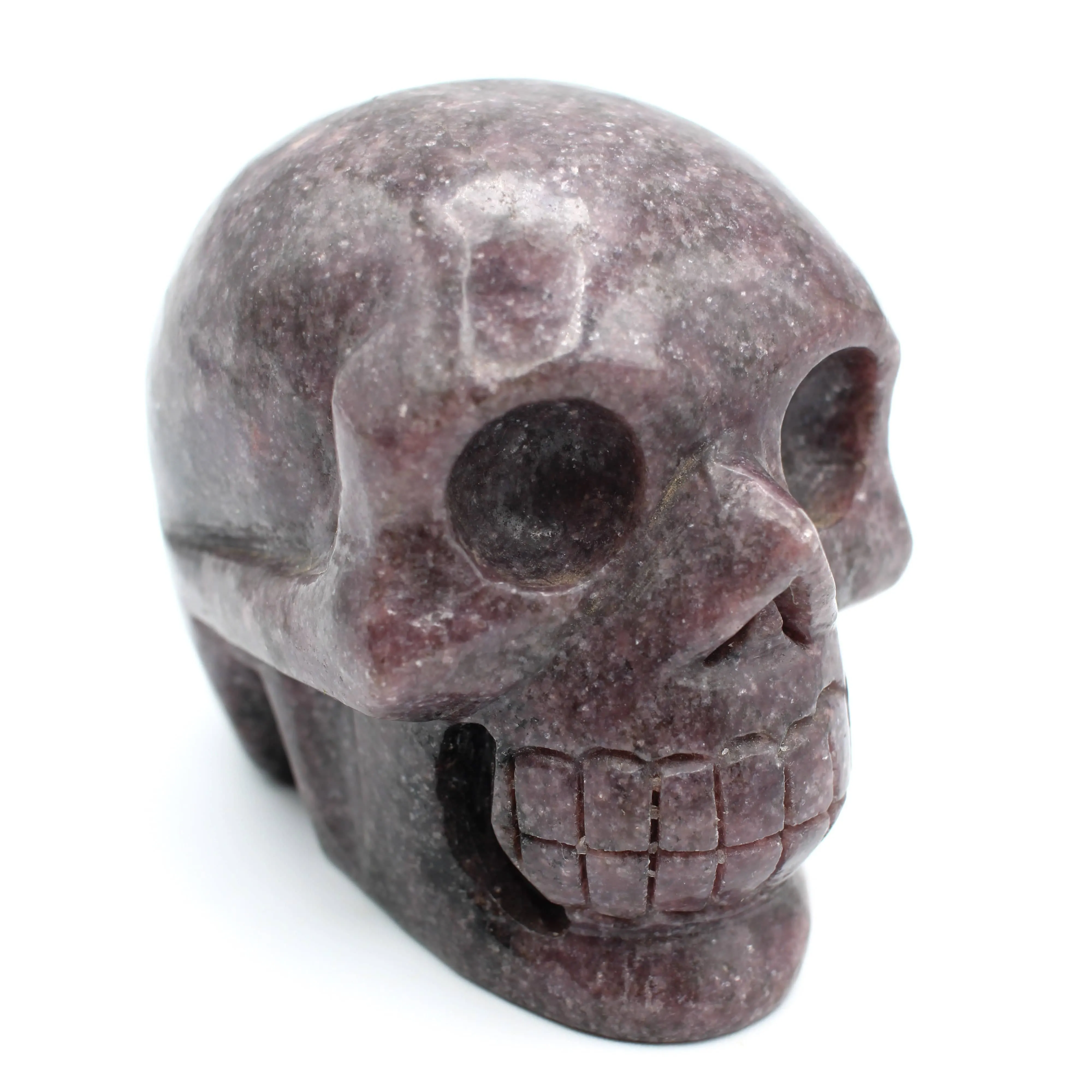 Lepidolite Crystal Skull Sculpture