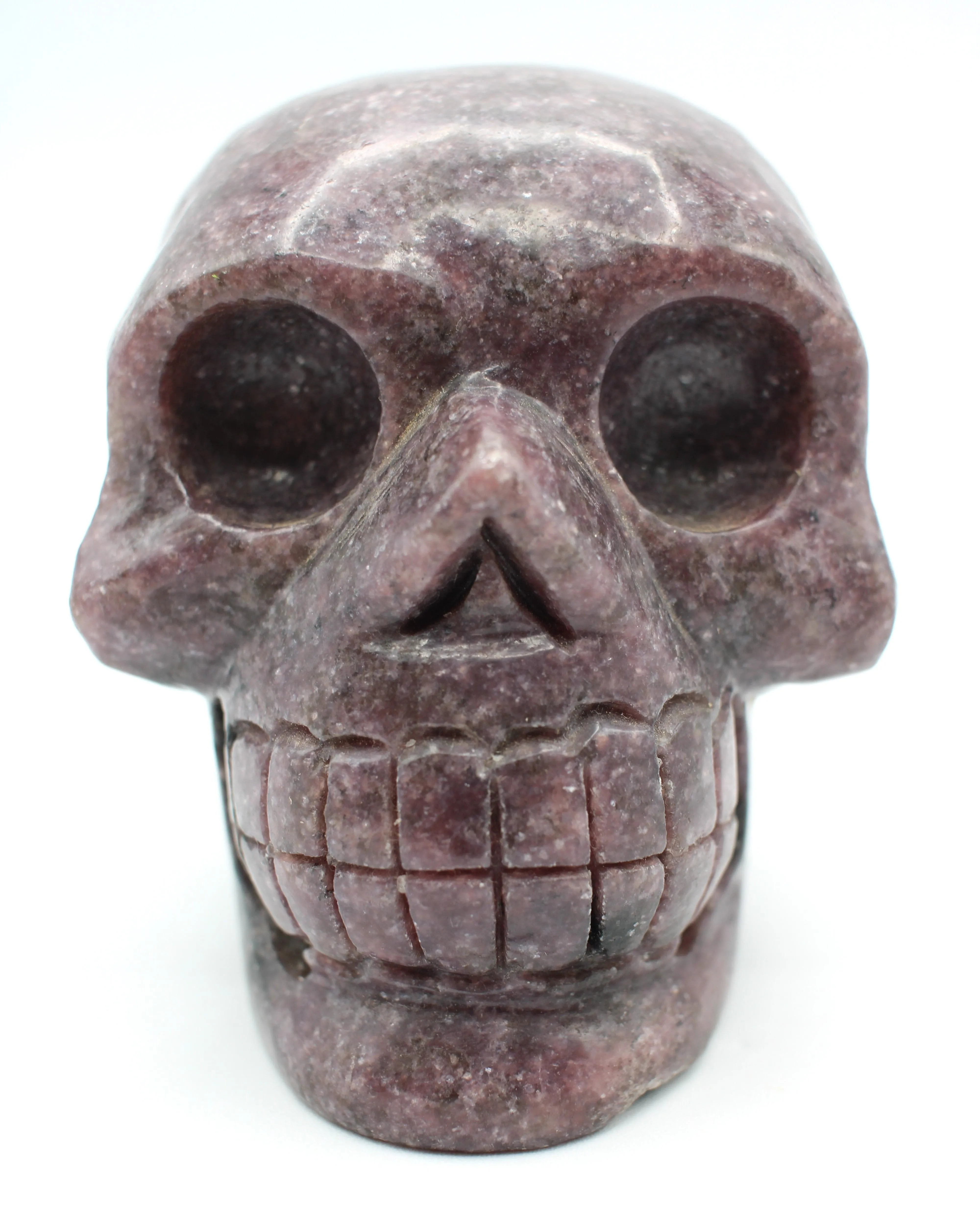 Lepidolite Crystal Skull Sculpture