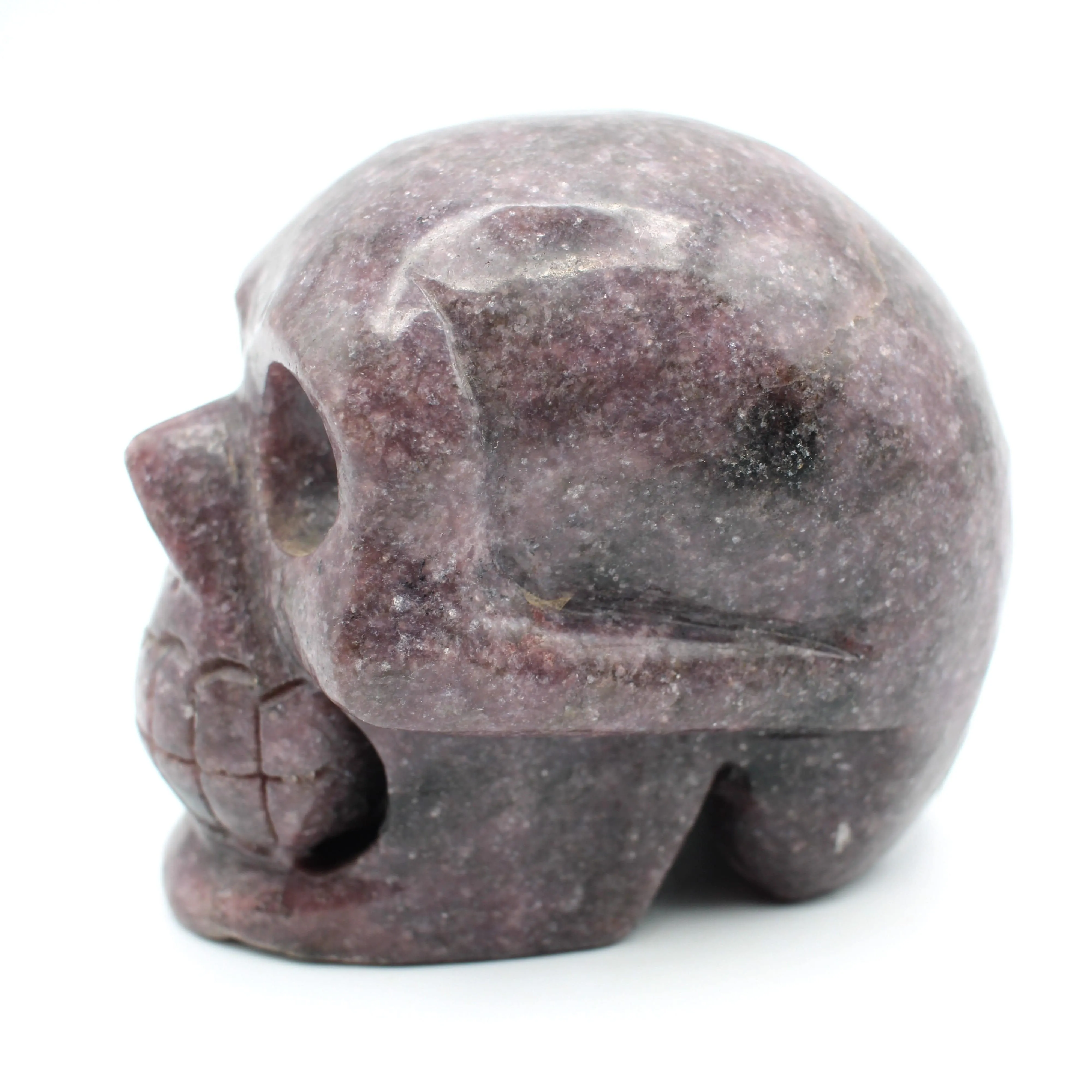 Lepidolite Crystal Skull Sculpture