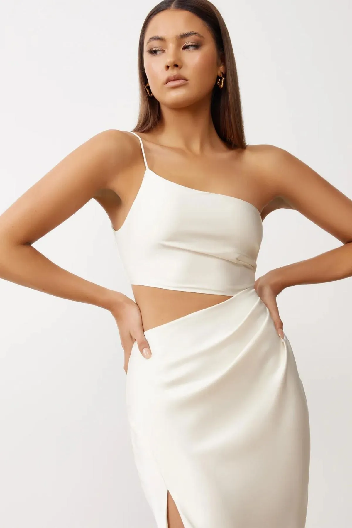 Lexi Delta Dress Oyster White $349