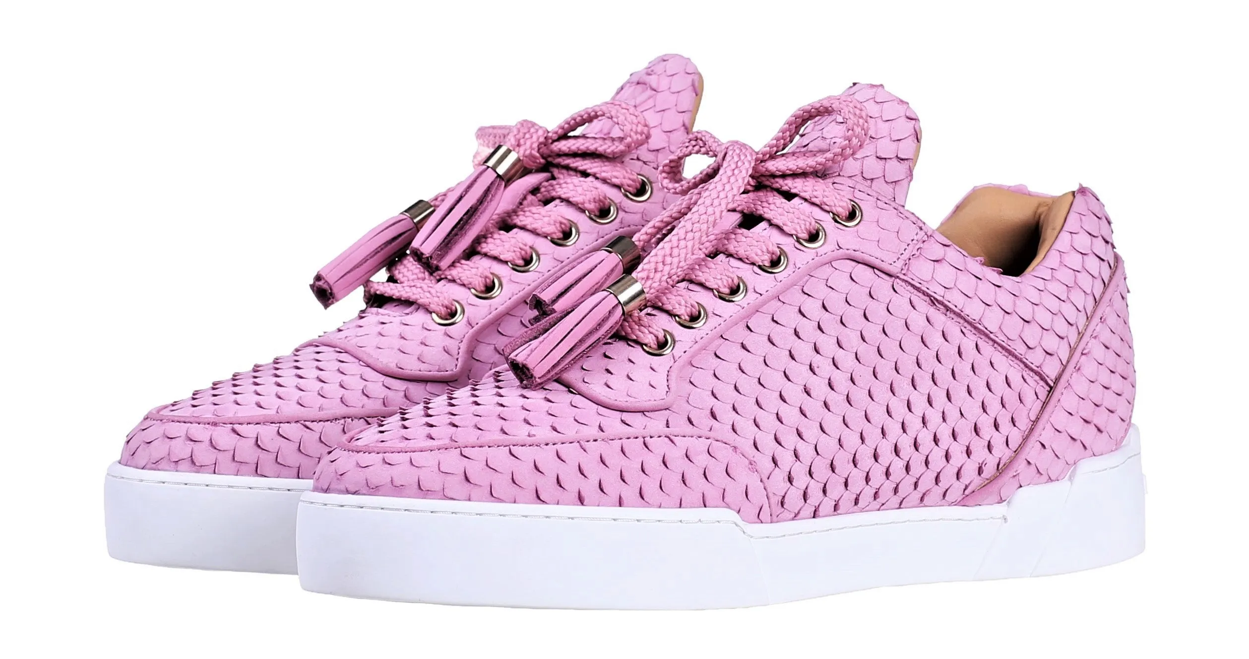 Light Pink Cobra Cut Women's Low-Top Sneakers