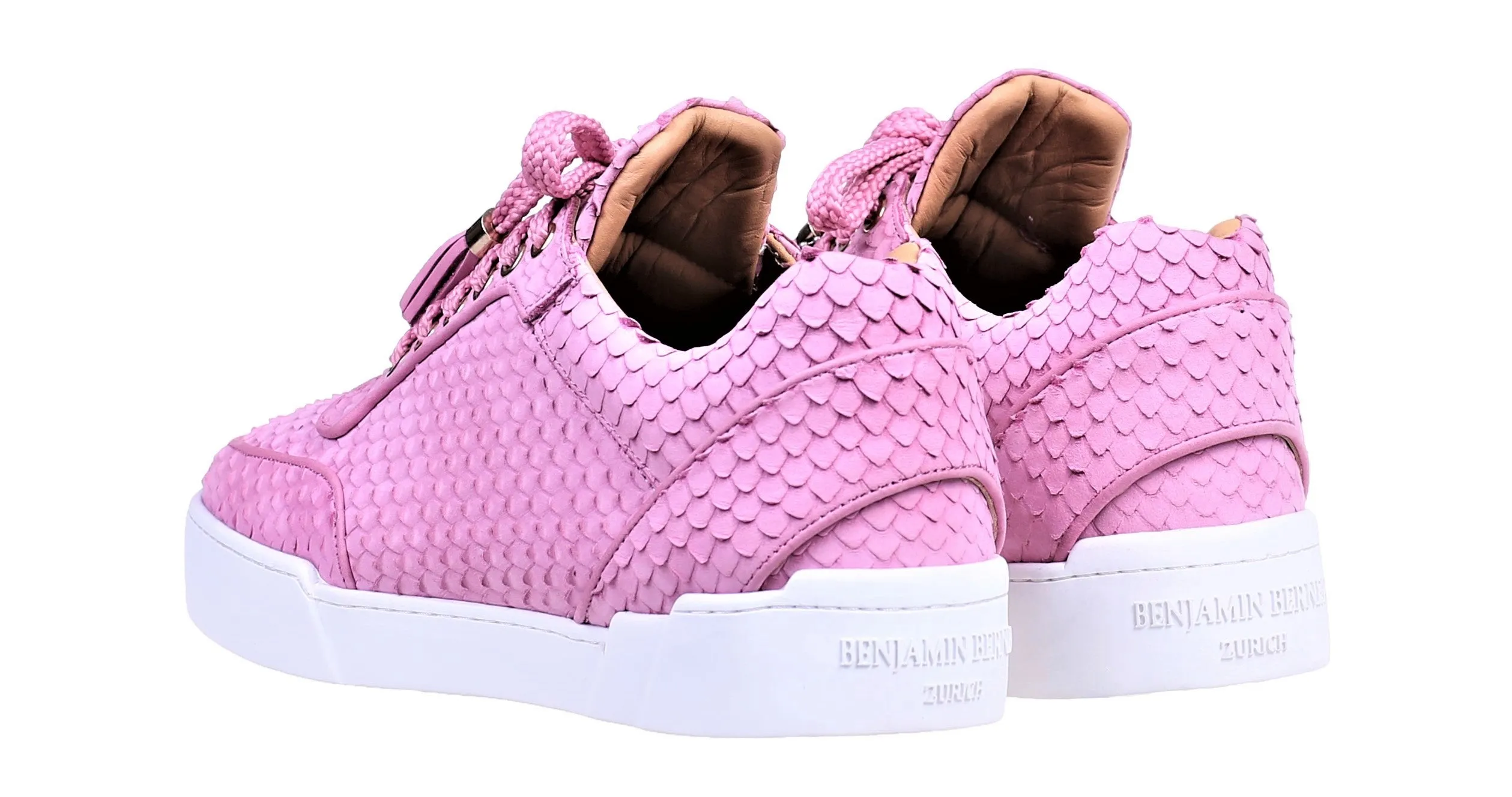 Light Pink Cobra Cut Women's Low-Top Sneakers