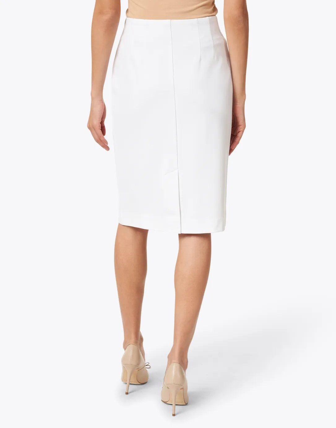 Logan White Knit Pull-On Skirt