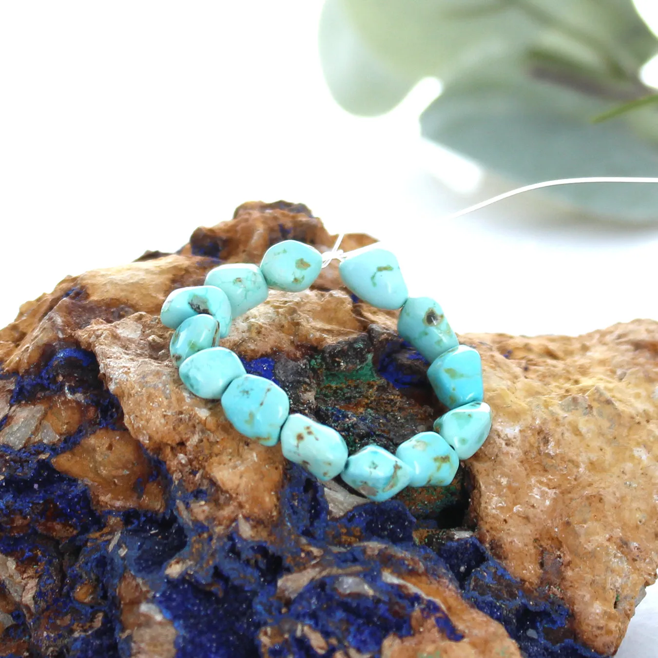 Lone Mountain Turquoise 6-7mm Nuggets, Pale Blue, 4