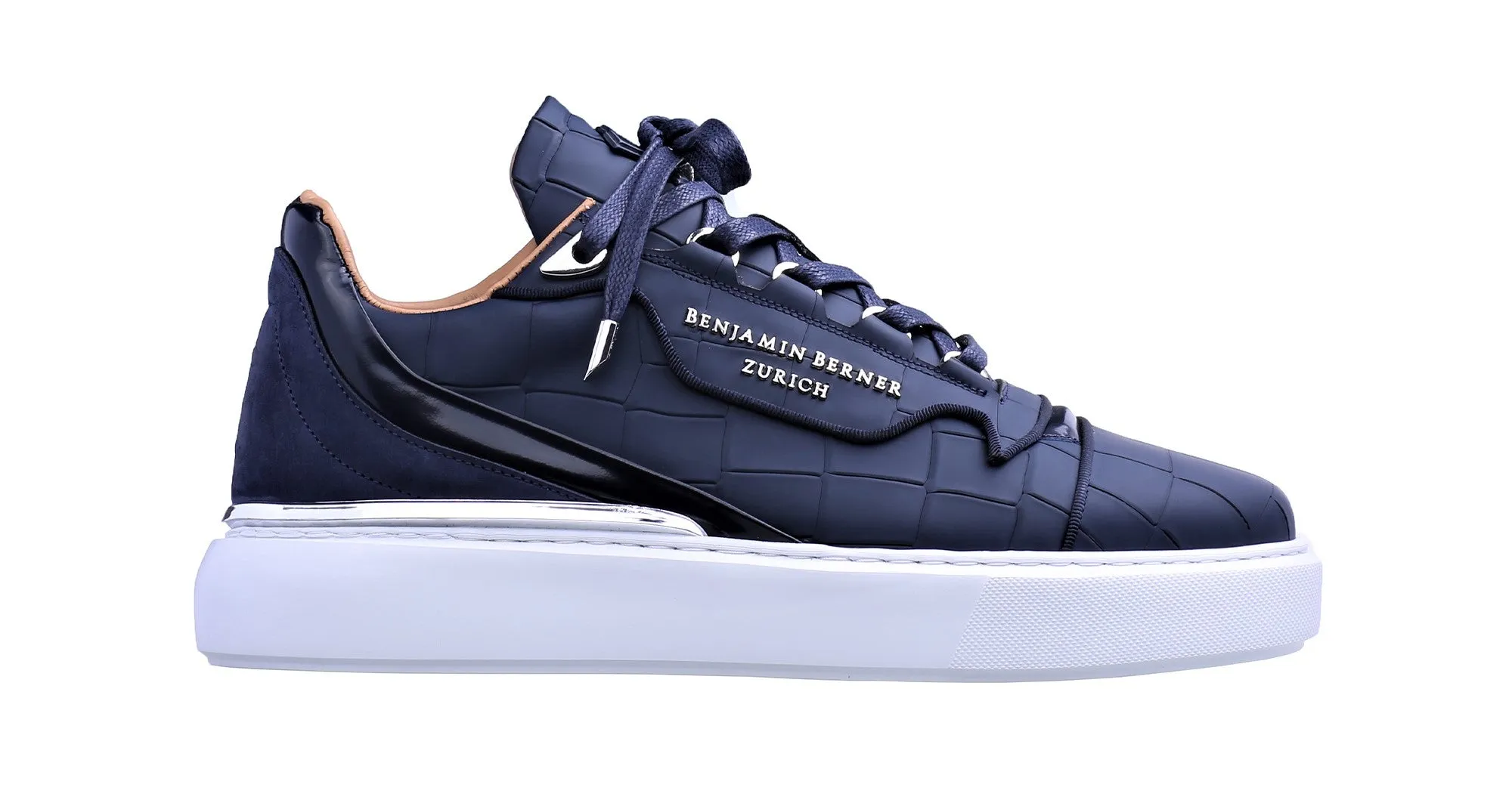 Low-Top Navy Matt Crocodile Women's BNJ Raphael