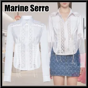 MARINE SERRE Lace-up Long Sleeves Elegant Casual Style