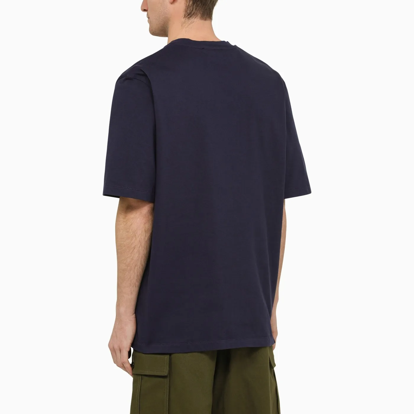 MARNI  |Blue organic cotton oversized T-shirt with Marni patches