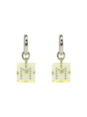 Marni Dice Charm Earrings in Celery