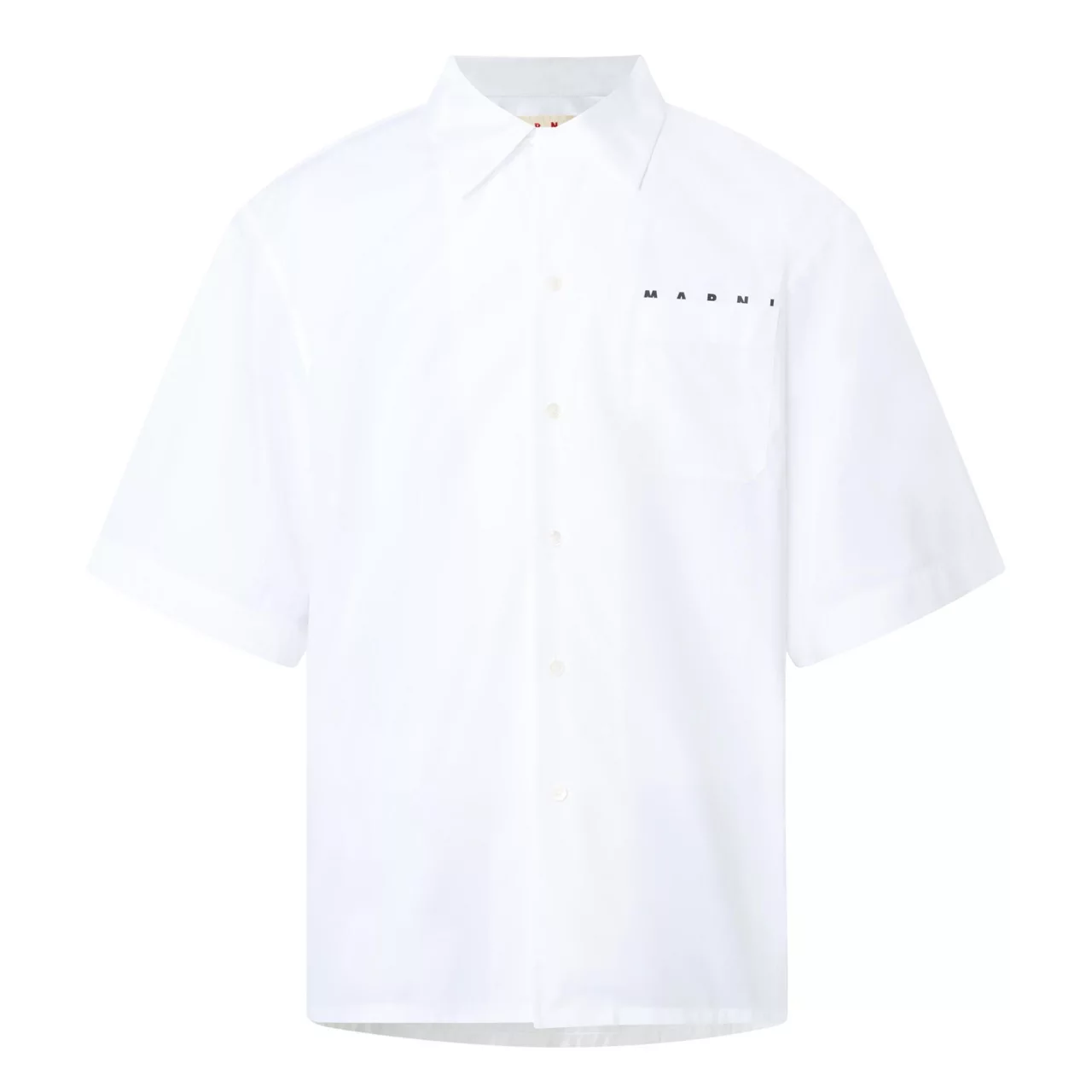 MARNI Embroidered Logo Cuban Shirt - White