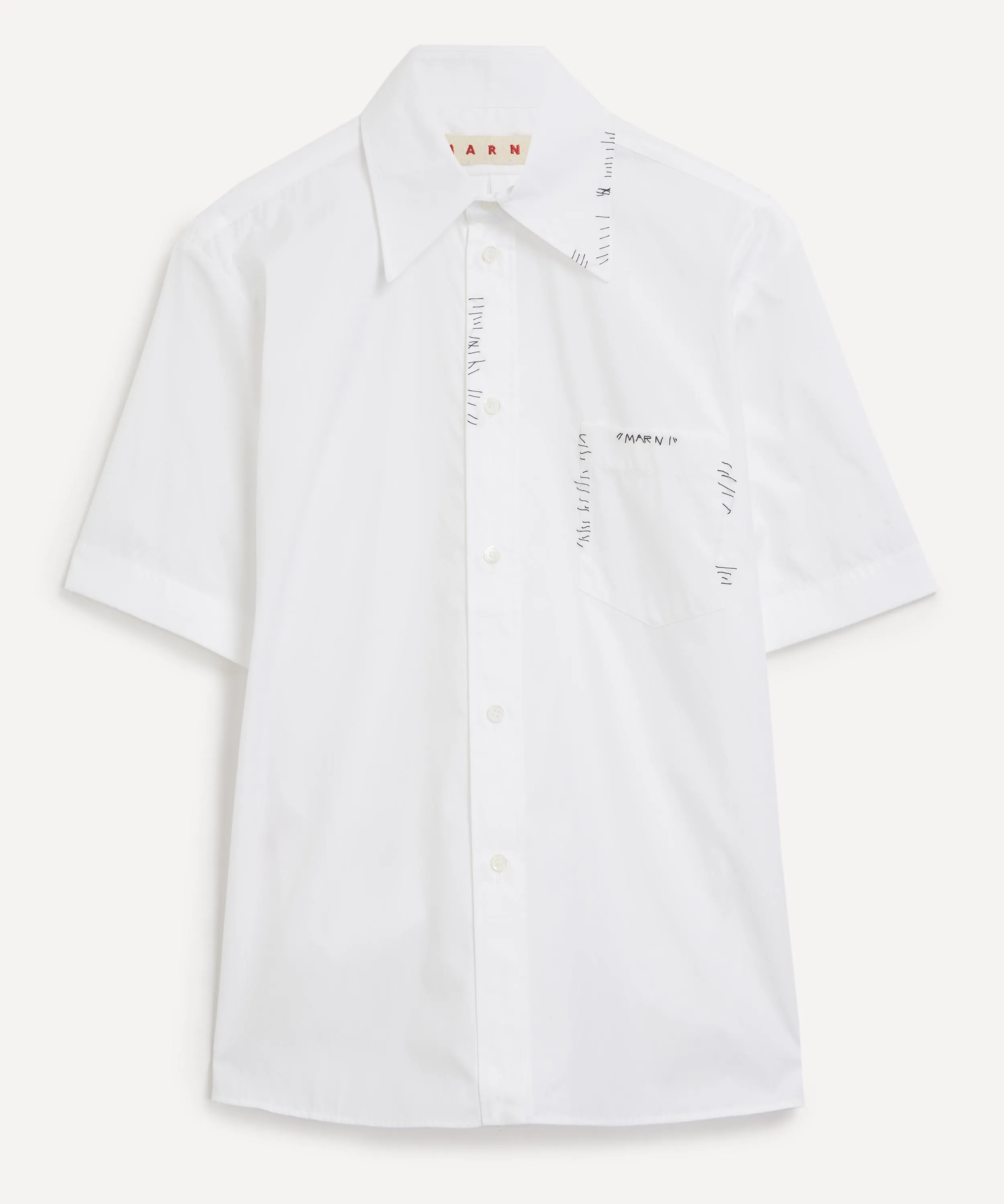 Marni Mending Embroidered Poplin Shirt