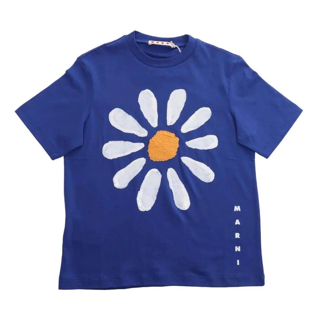 Marni T-Shirt Flower Blue