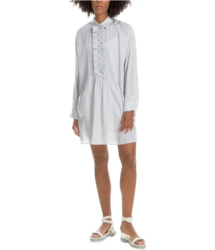 Max Studio London Womens Ruffled A-Line Shirt Dress