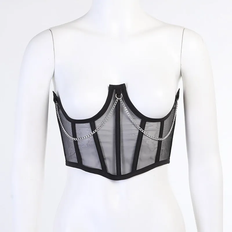 Mesh Corset with Laces