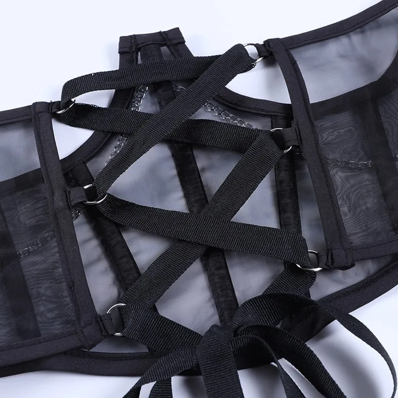 Mesh Corset with Laces