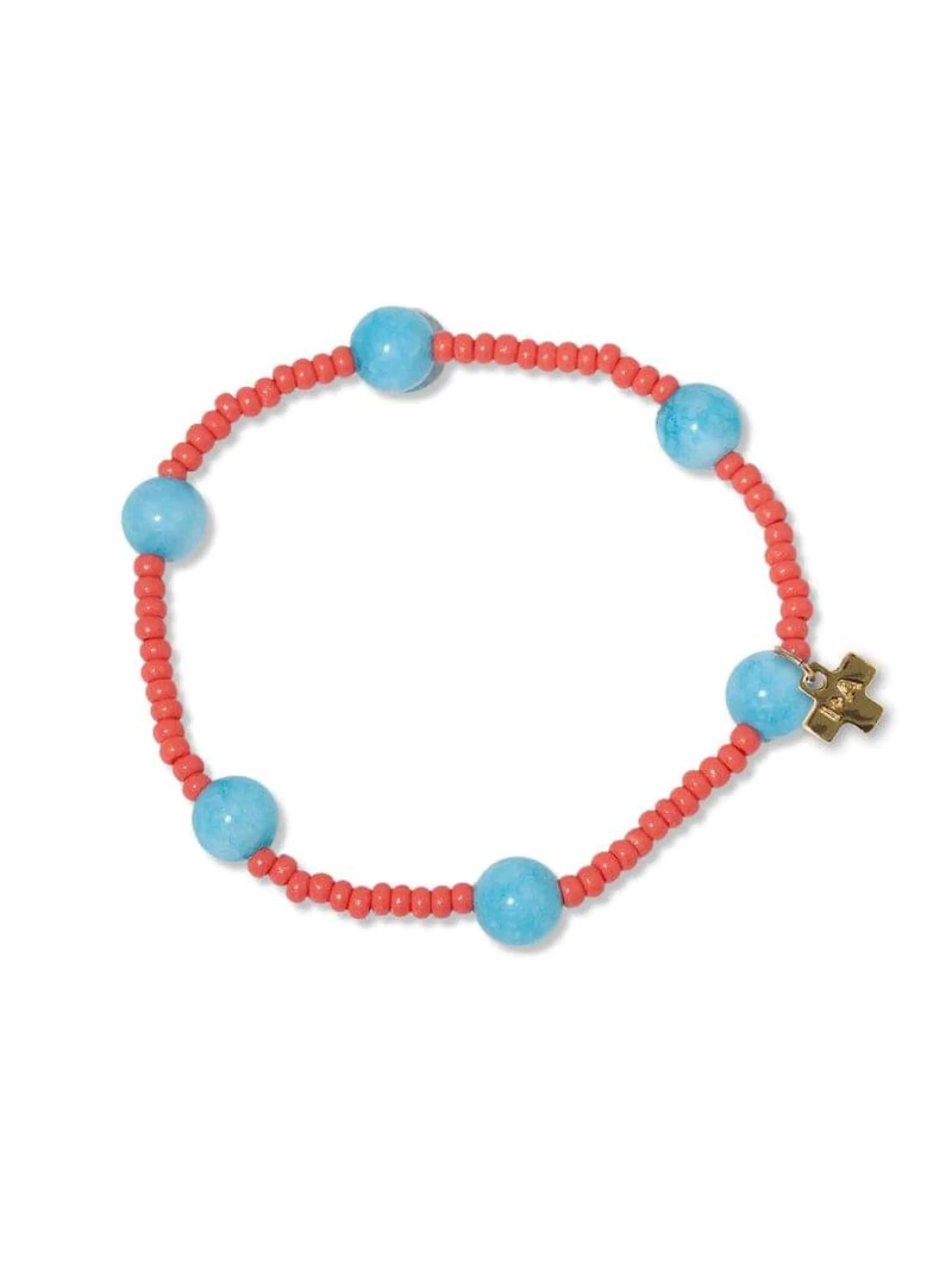 Mia Bracelet - Coral and Turquoise