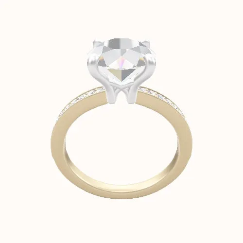 Micropave Engagement Ring With X Gallery Head