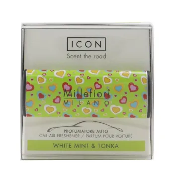 Millefiori Icon Cuori & Fiori Car Air Freshener - White Mint & Tonka 1pc -8%