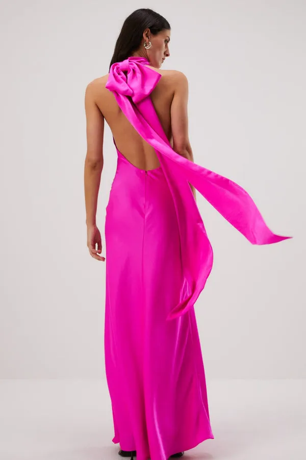 MISHA Pink Satin Gown - Evianna Collection | Shop Now