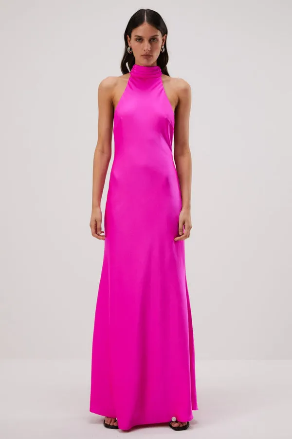 MISHA Pink Satin Gown - Evianna Collection | Shop Now