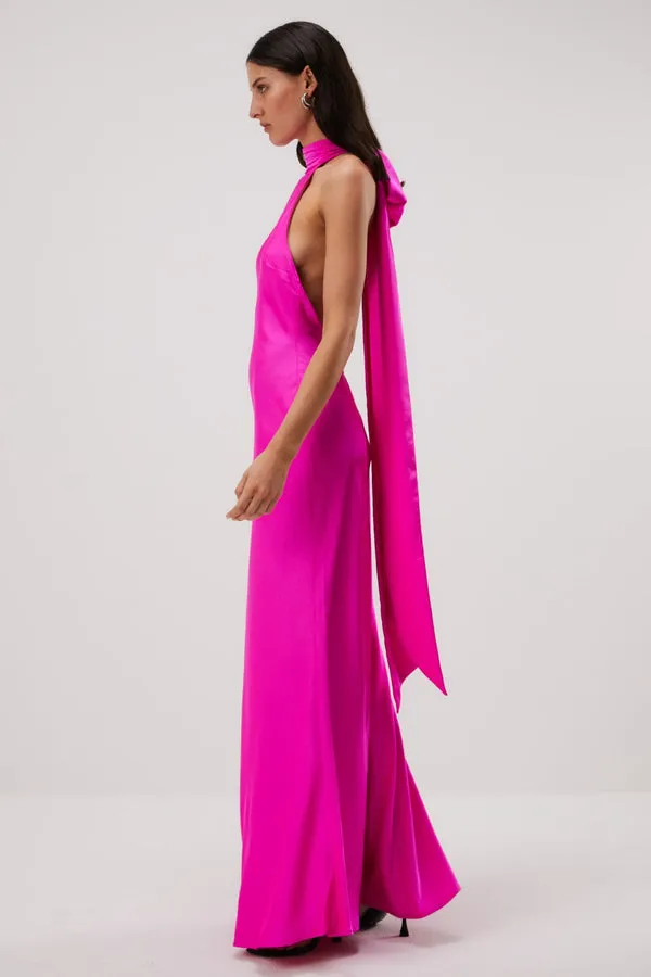 MISHA Pink Satin Gown - Evianna Collection | Shop Now