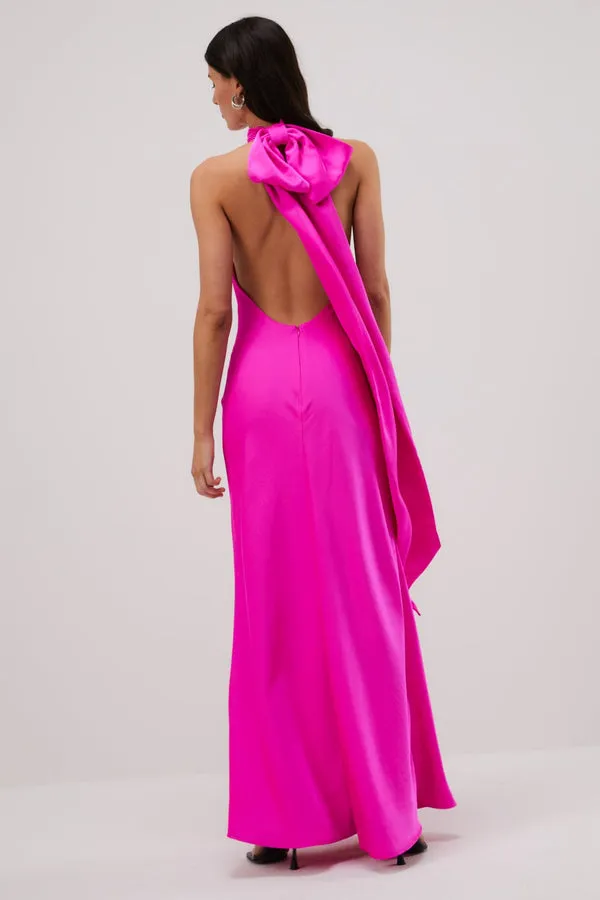 MISHA Pink Satin Gown - Evianna Collection | Shop Now