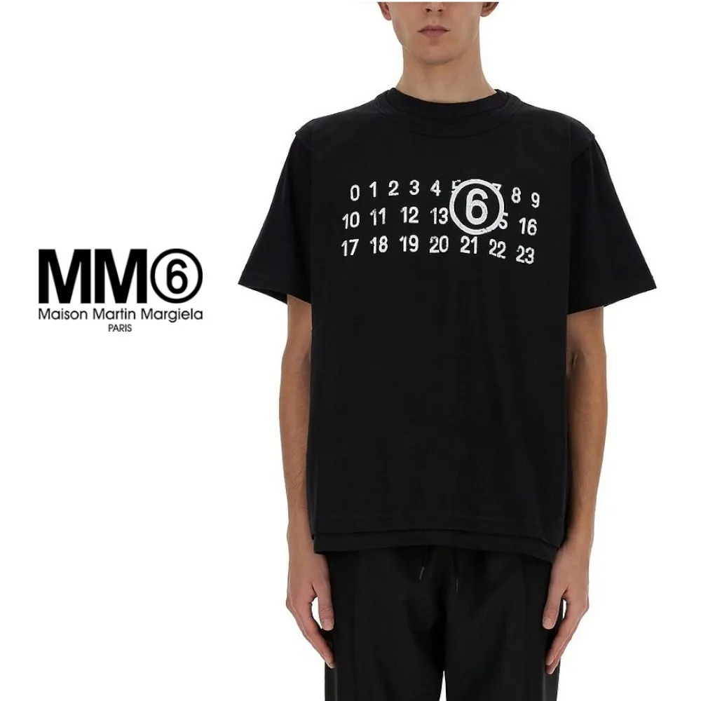 MM6 Maison Margiela  |Crew Neck Street Style Plain Cotton Short Sleeves Logo