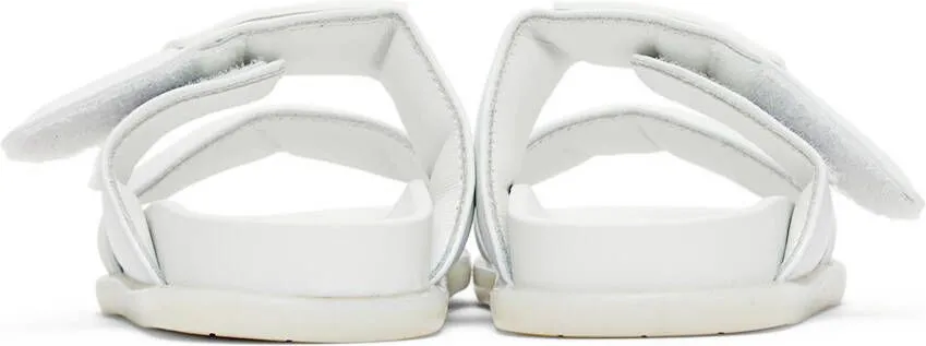 MM6 Maison Margiela Kids White Leather Slides