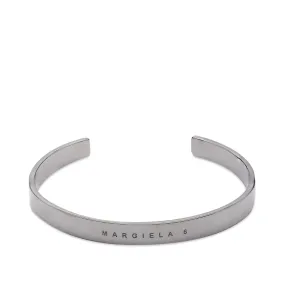 MM6 Maison Margiela Text Logo BangleBrushed Ruthenium