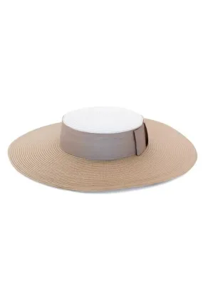 Morgan & Taylor Cleopatra Boater Hat - Nude/White