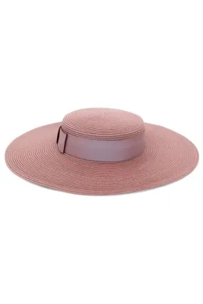 MORGAN & TAYLOR Macy Boater Hat - Blush Pink: Rent Now