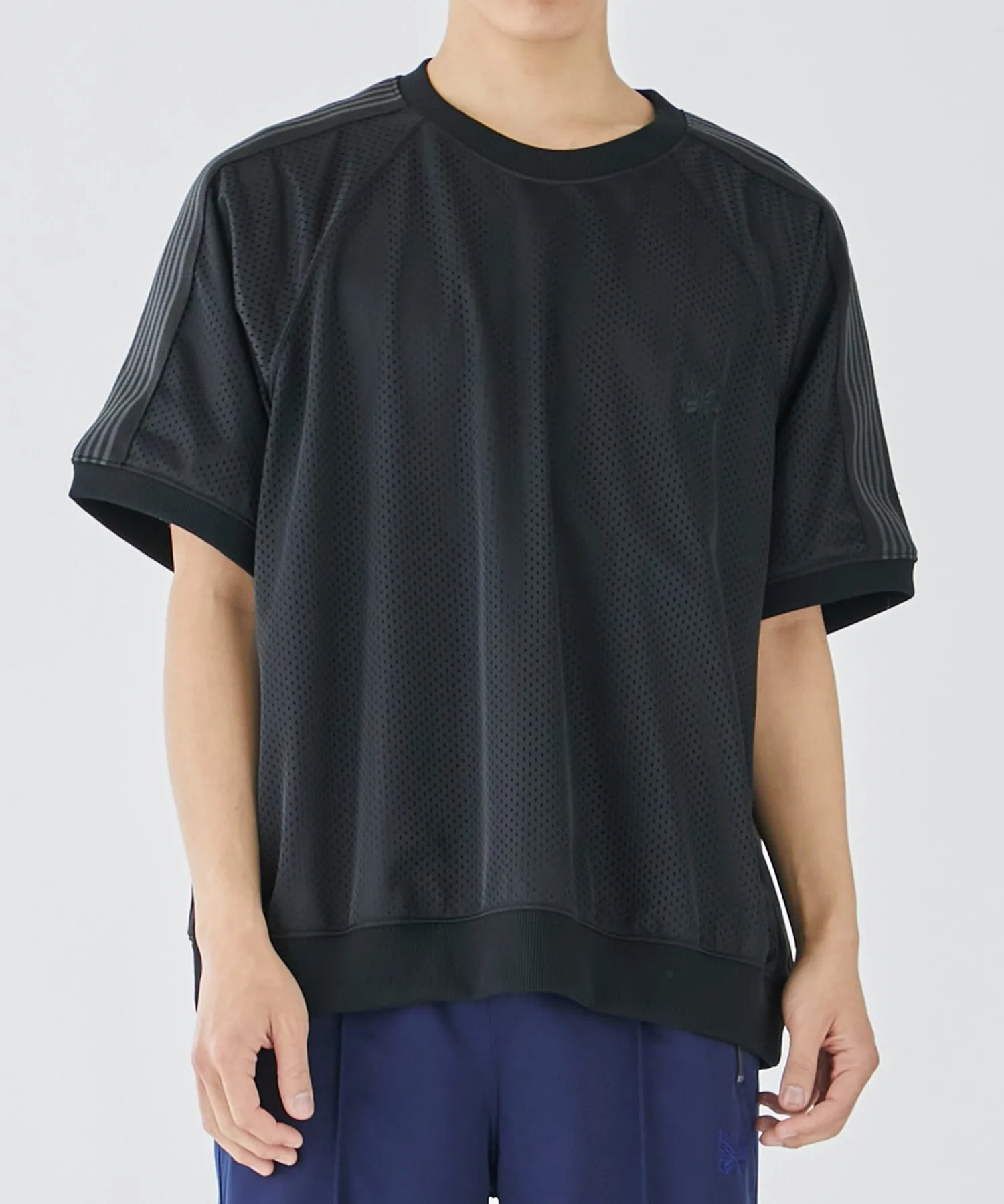 Needles  |Crew Neck Nylon Street Style Plain Cotton Short Sleeves Logo