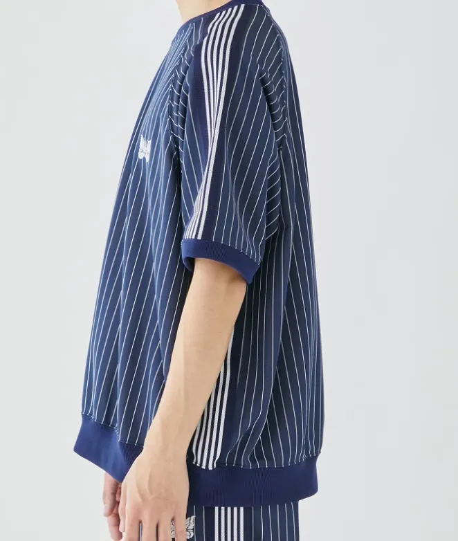 Needles  |Crew Neck Stripes Unisex Nylon Street Style Short Sleeves