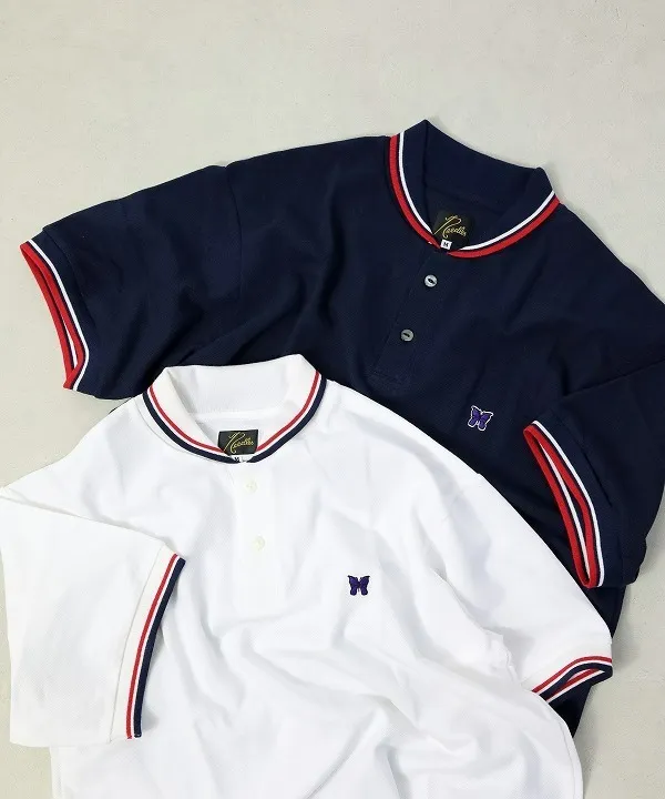 Needles  |Street Style Plain Cotton Short Sleeves Logo Polos