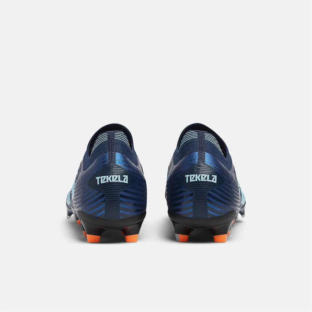 New Balance Tekela Pro Low V4+ FG Boots (Navy/Sky Blue/Hot Mango)