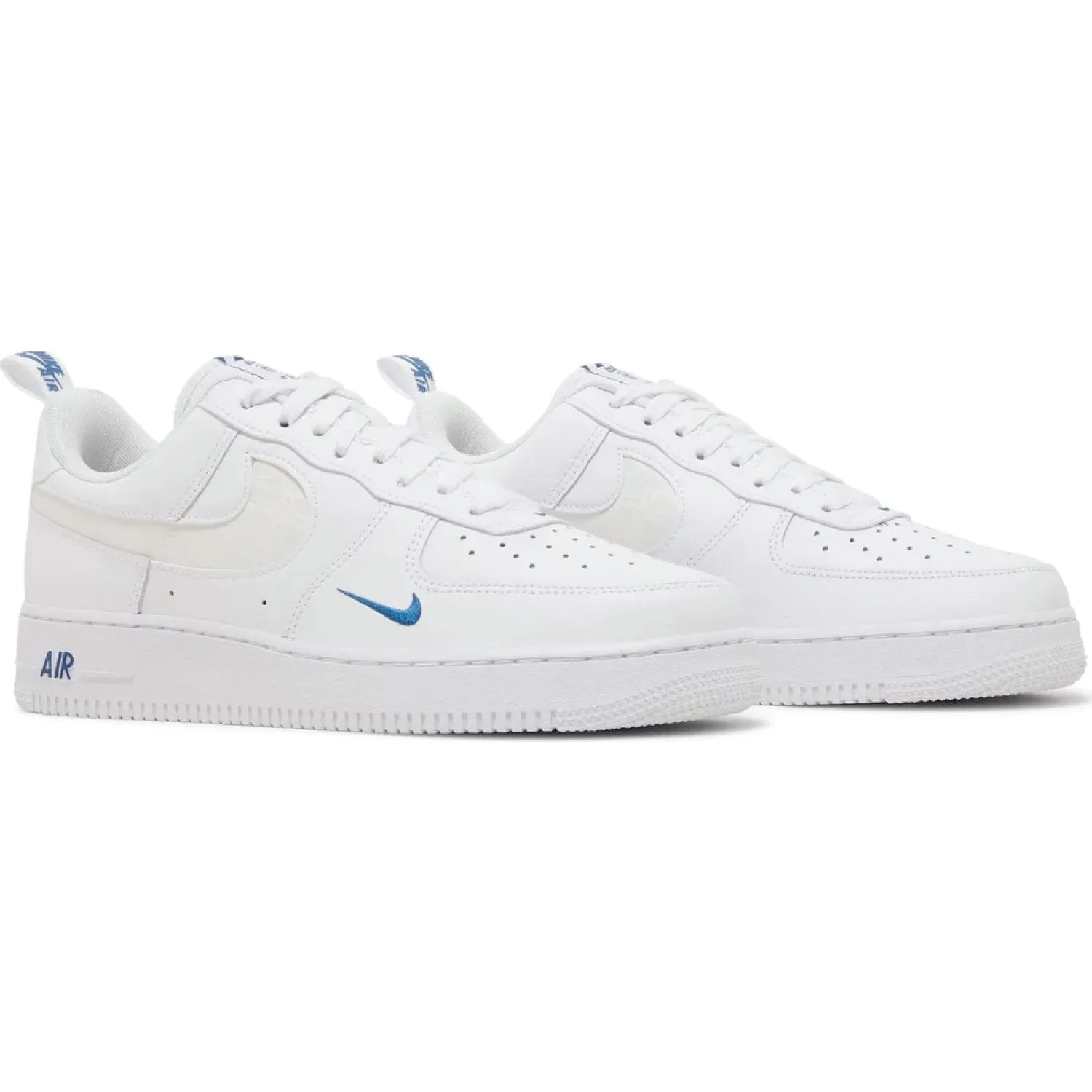 Nike Air Force 1 '07 LV8 Reflective Swoosh - White Dark Marina Blue