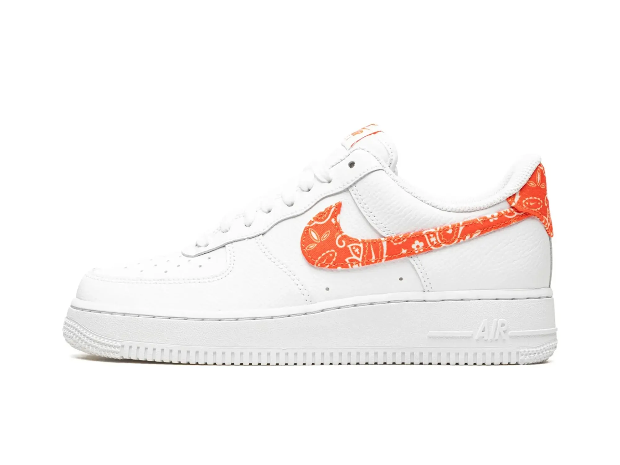 Nike Air Force 1 Orange Paisley sneakers.