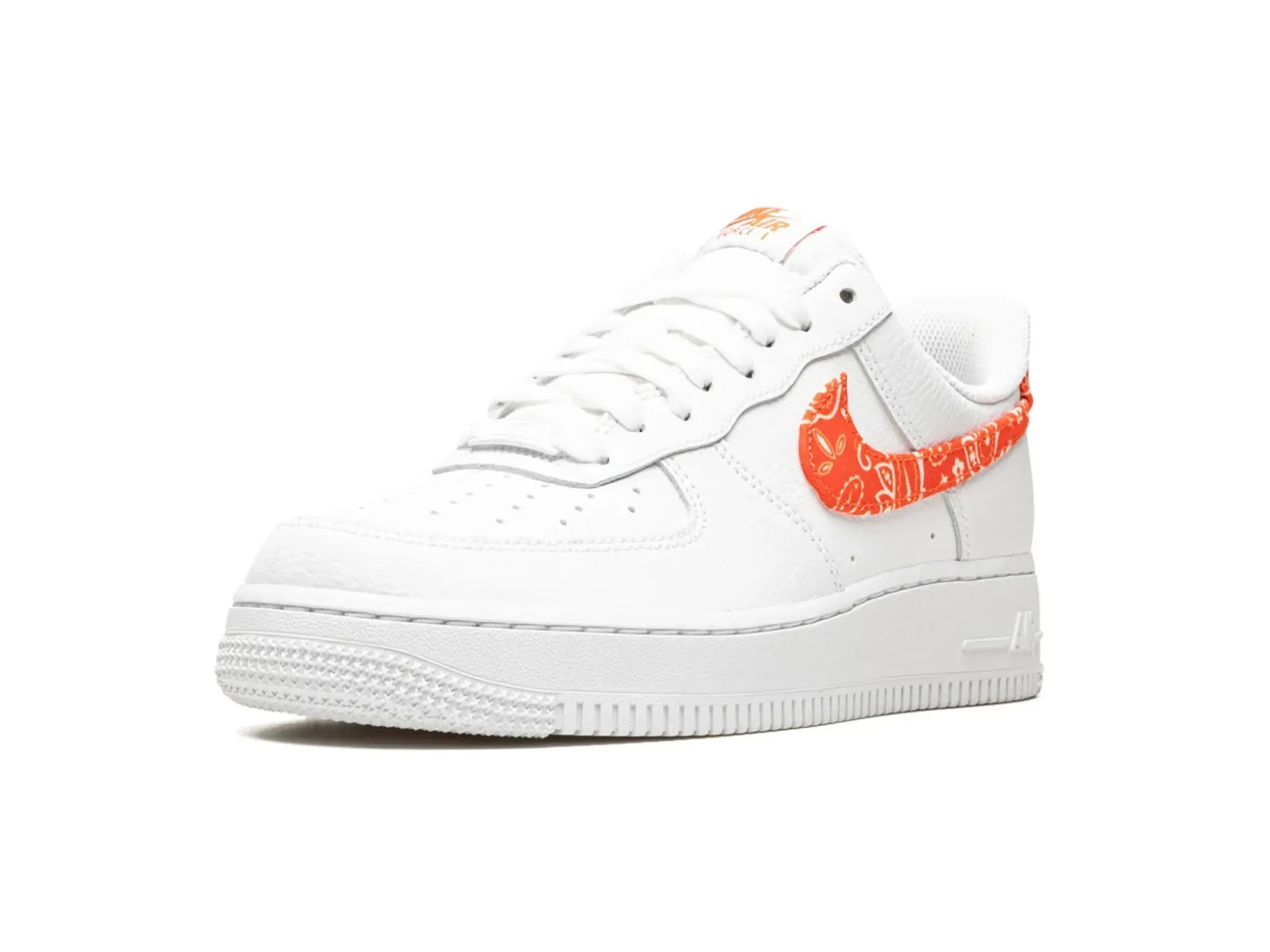 Nike Air Force 1 Orange Paisley sneakers.