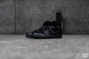 NIKE Air Jordan 1 MID BLACK - DARK GREY-BLACK (554724-050)