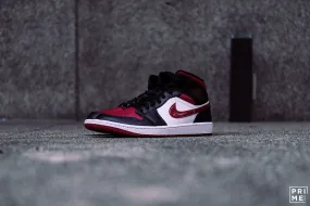 Nike Air Jordan 1 MID BLACK NOBLE RED WHITE 554724 066 for sale