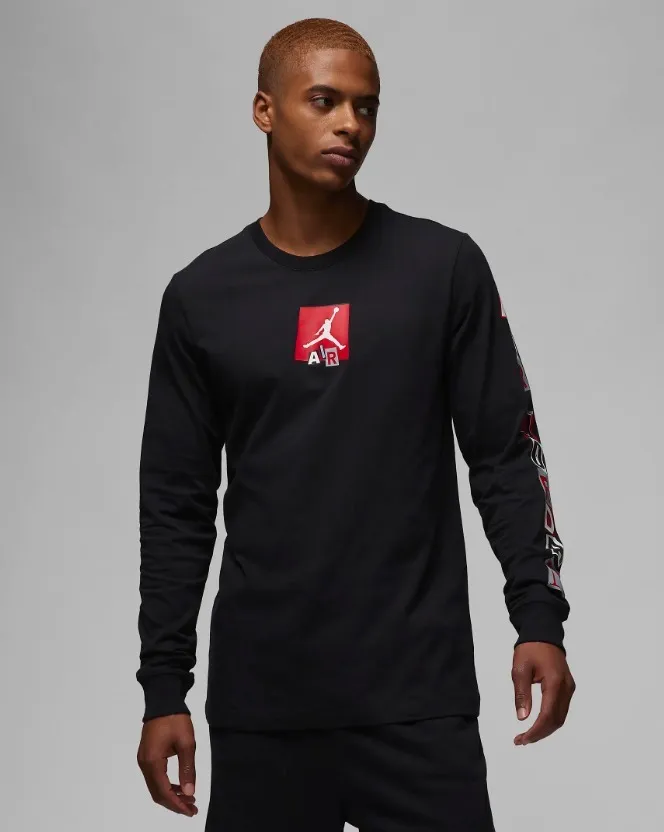 Nike crew neck long sleeves plain cotton logos sleeves