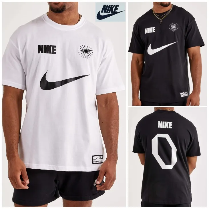 Nike Crew Neck Unisex Street Style Cotton T-Shirt with Short Sleeves