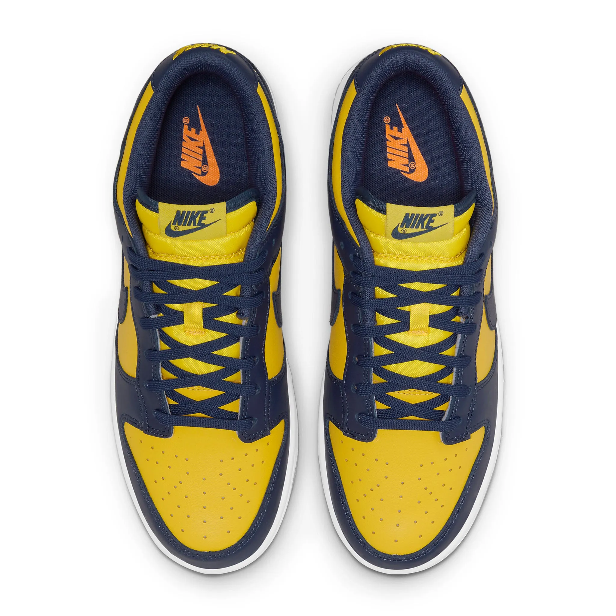 Nike Dunk Low Michigan 2021 sneakers.