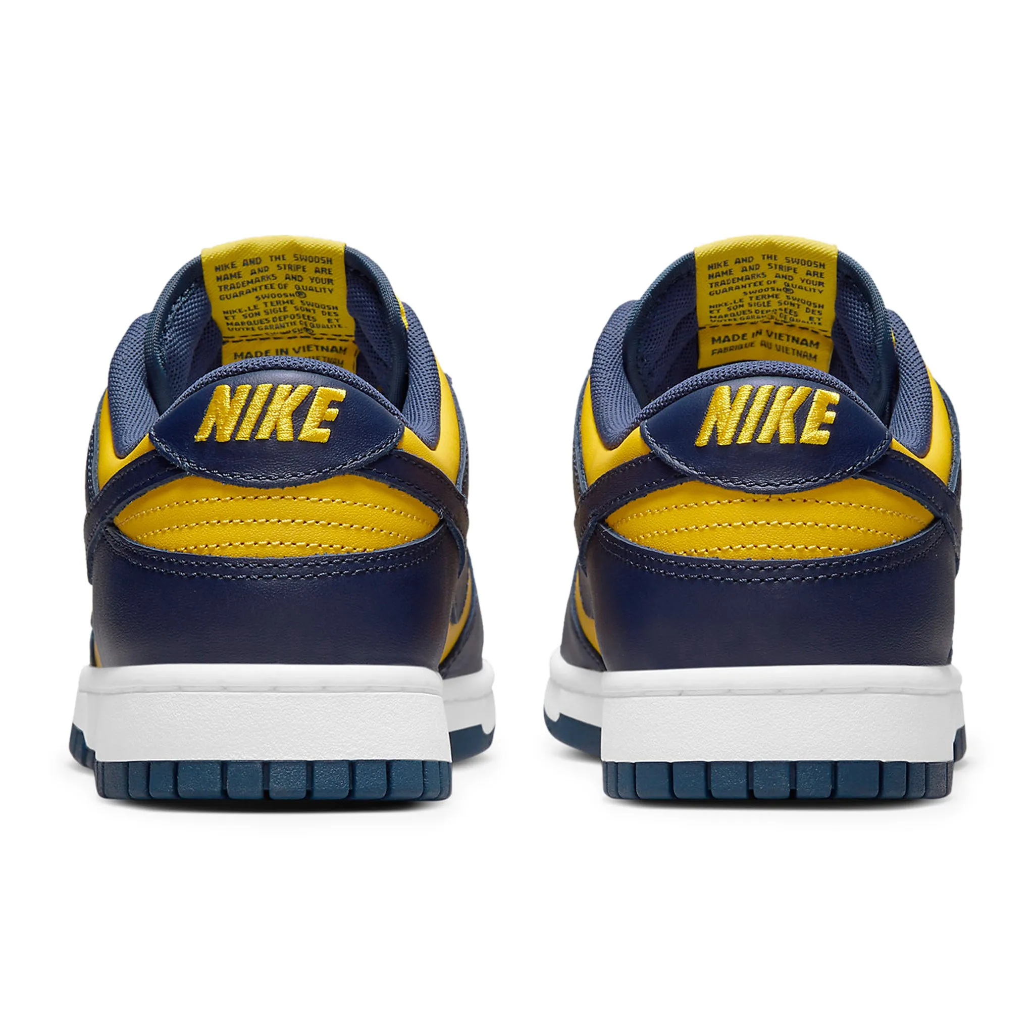 Nike Dunk Low Michigan 2021 sneakers.