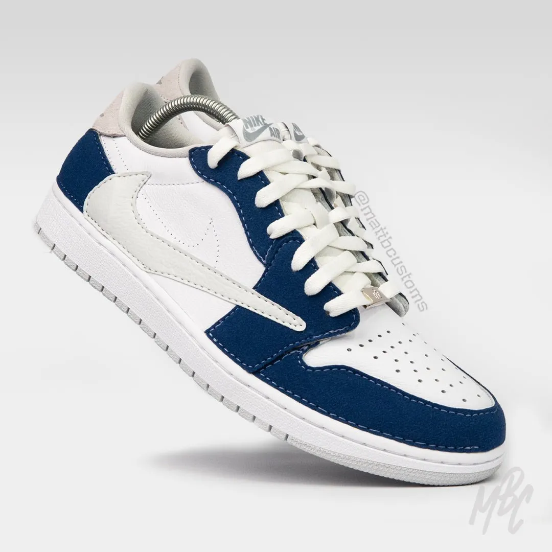 Nike Navy Reverse Swoosh - Jordan 1 Low Custom