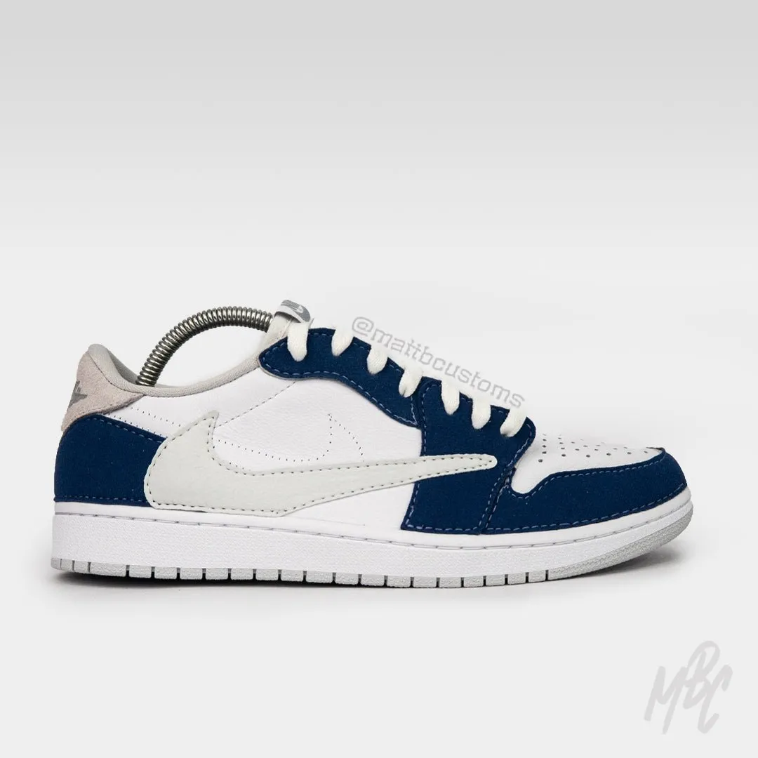 Nike Navy Reverse Swoosh - Jordan 1 Low Custom