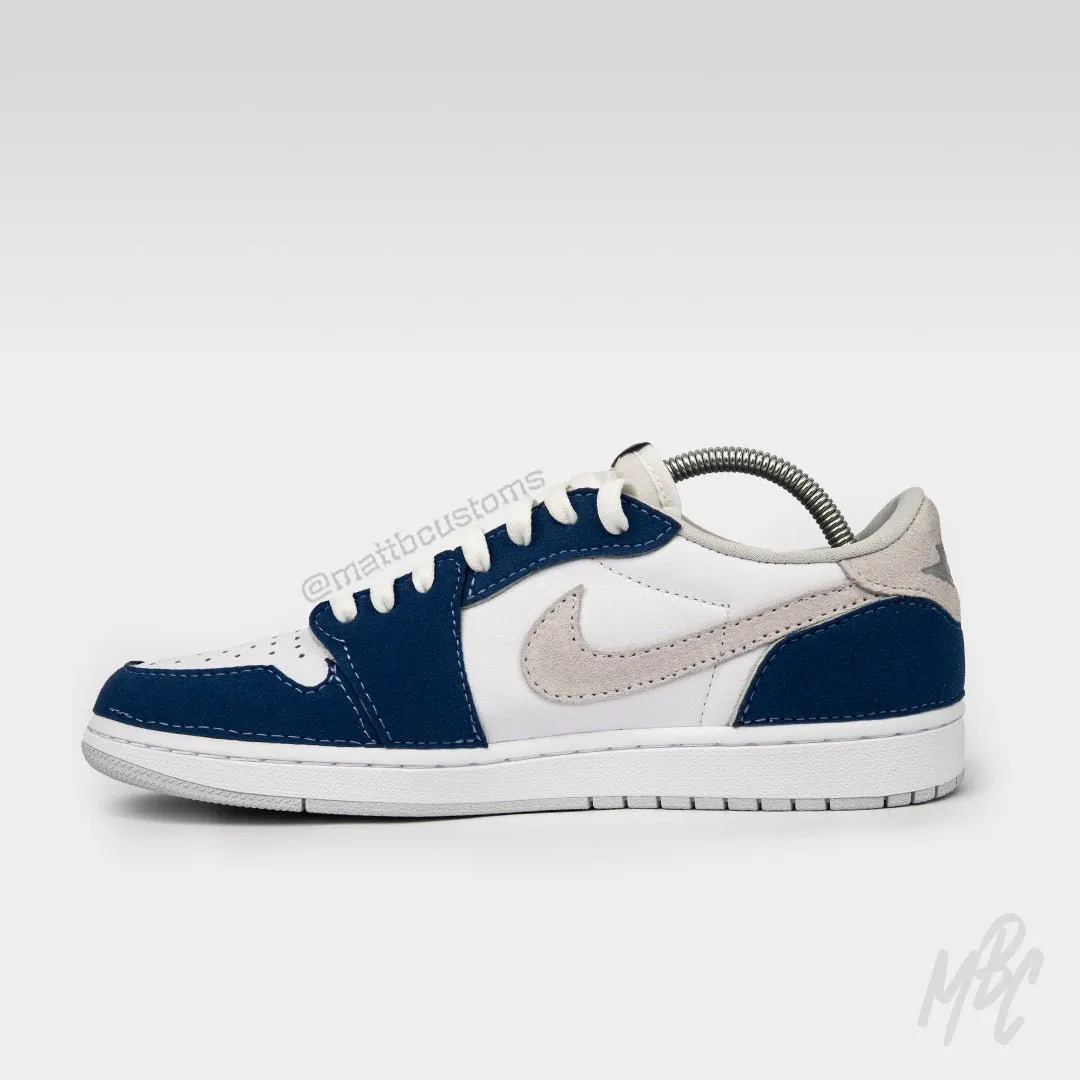 Nike Navy Reverse Swoosh - Jordan 1 Low Custom