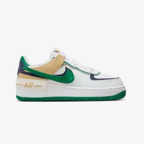 Nike Women's Air Force 1 Shadow sneakers in White/Midnight Navy/Malachite/Sesame