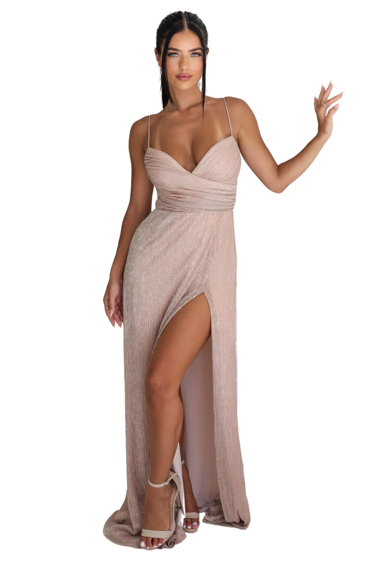 Nookie Halle Gown - Nude/Rose Gold - Price $329