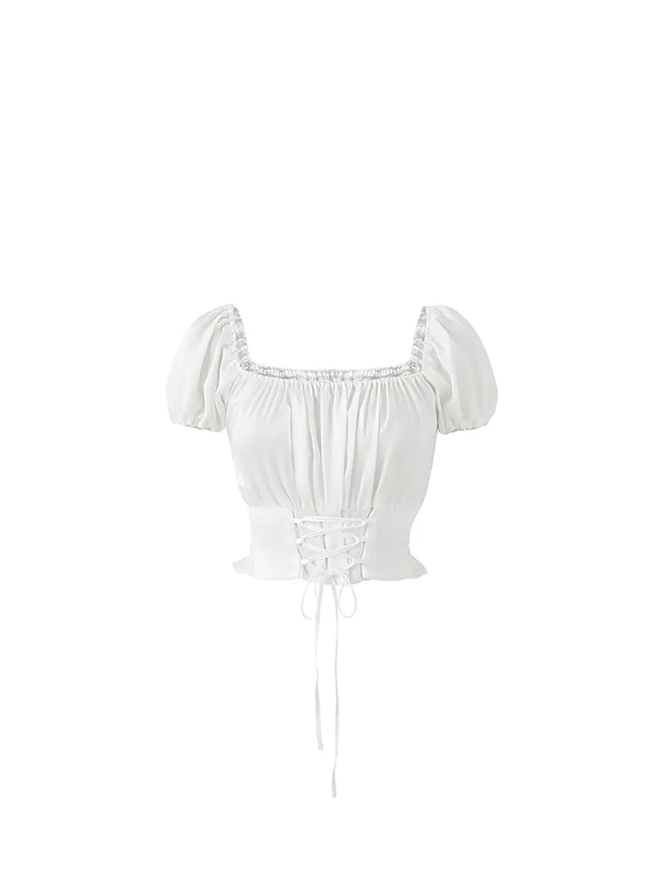 Not your rose | Corset crop blouse (white)